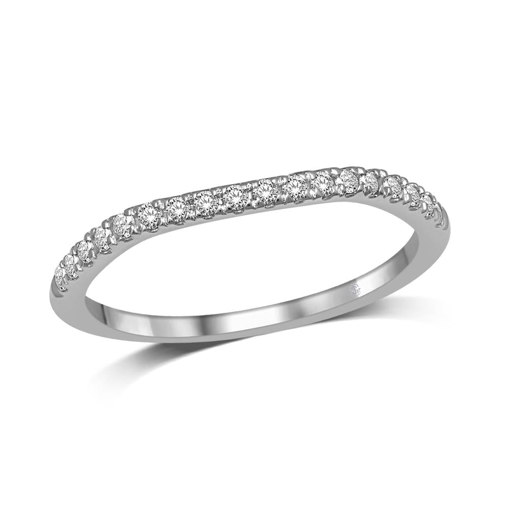 Lovecuts 14K White Gold 1/6 Ct.Tw.Diamond Wedding Band