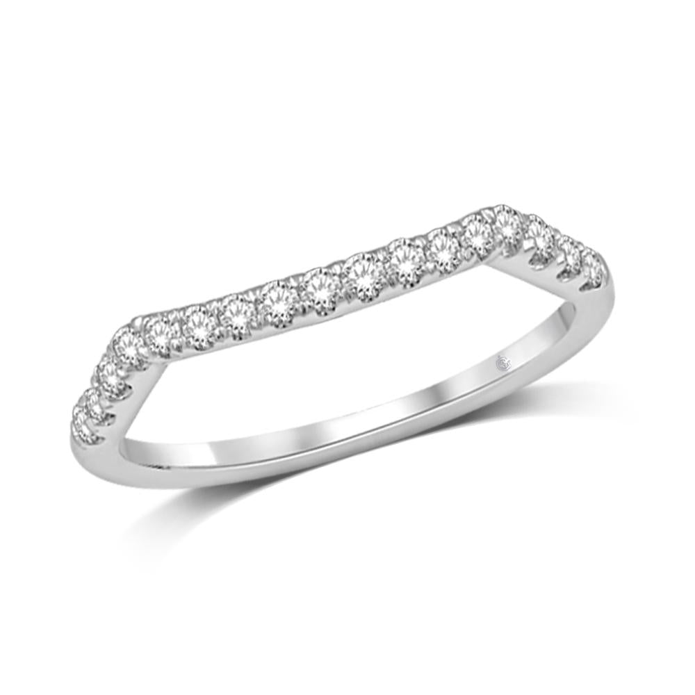 14K White Gold 1/3 Ct.Tw.Diamond Wedding Band