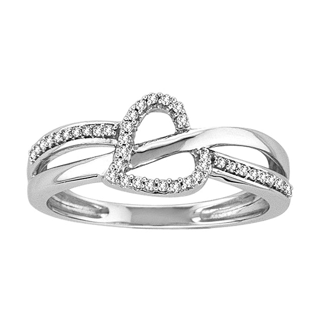 10K White 0.12Ct D-Ladies Rings Heart