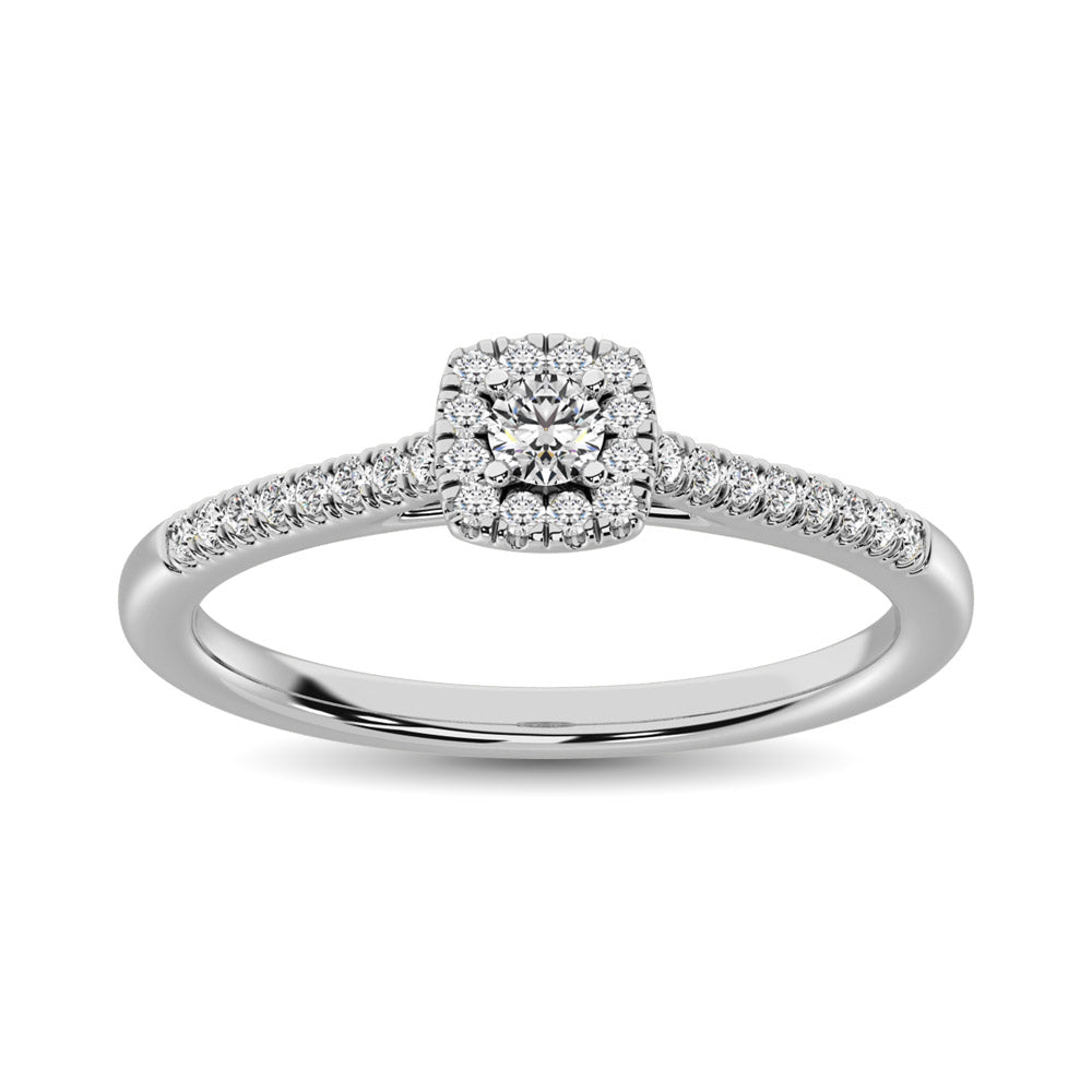 14K White Gold 1/4 Ctw Diamond Engagement Ring