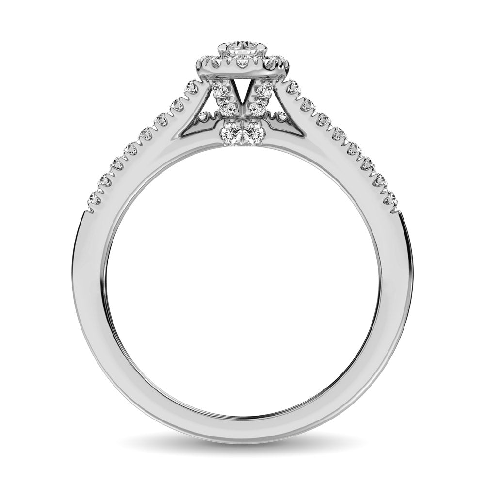 14K White Gold 1/4 Ctw Diamond Engagement Ring