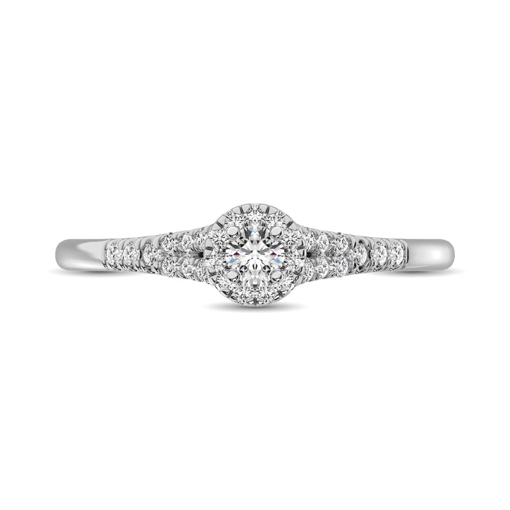 10K White Gold 1/4 Ctw Diamond Engagement Ring