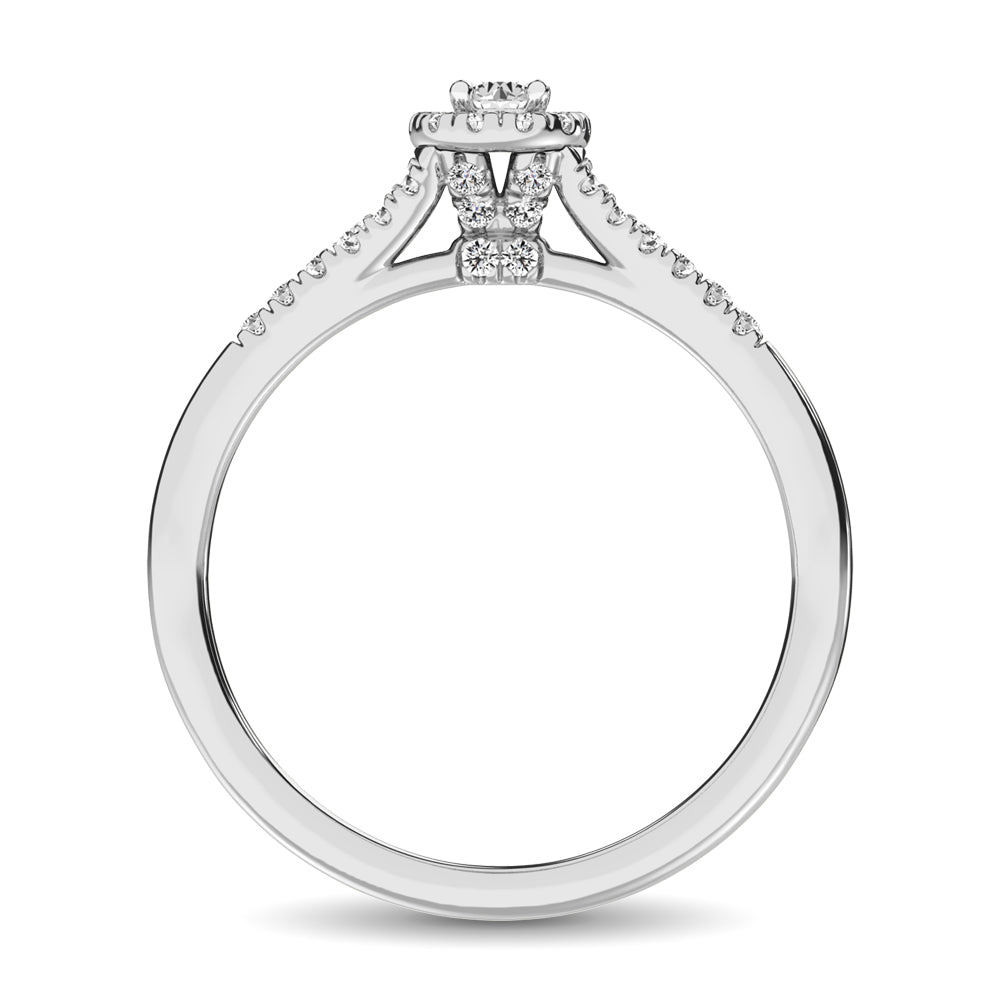 10K White Gold 1/4 Ctw Diamond Engagement Ring