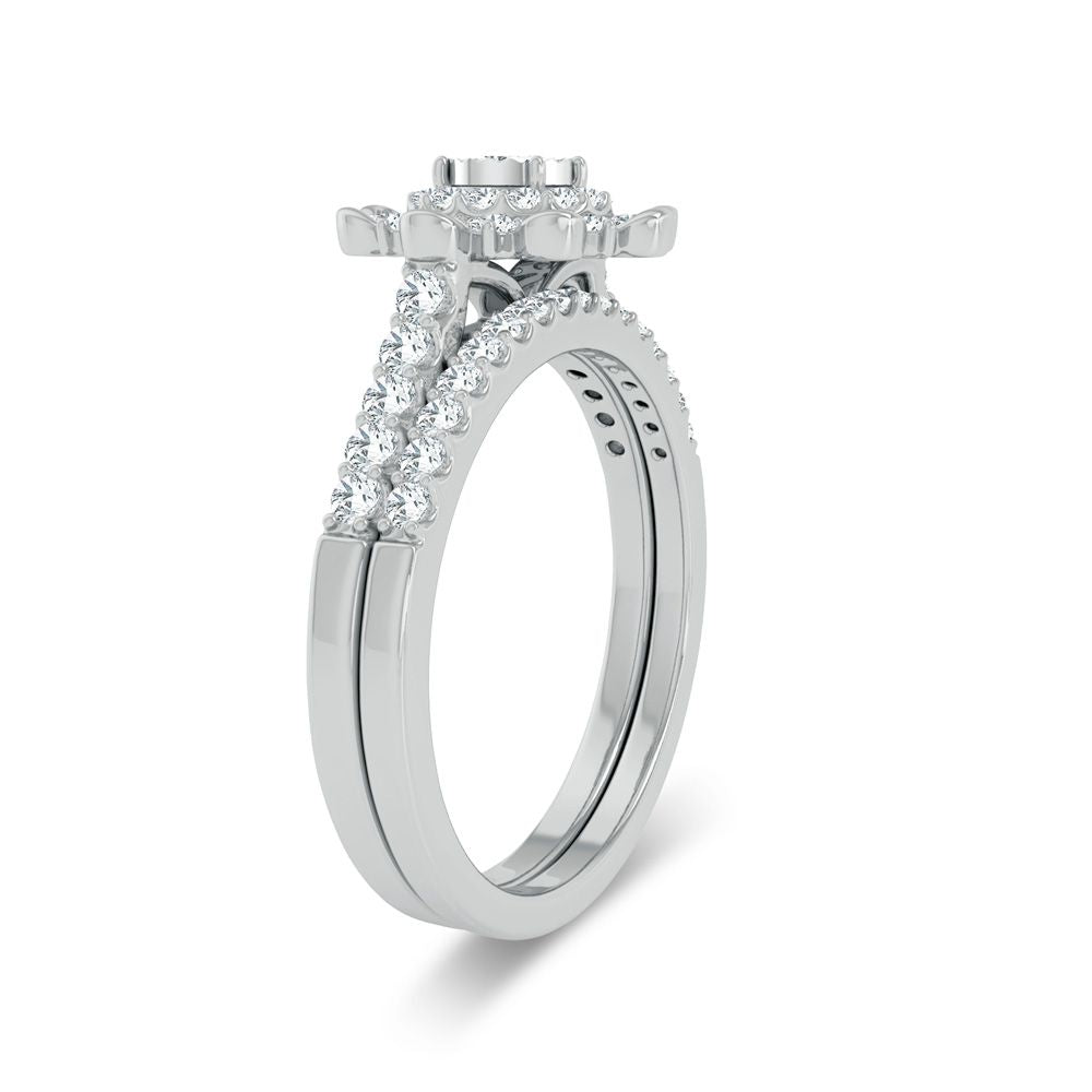 10K White Gold 0.63Ct Diamond Bridal Ring