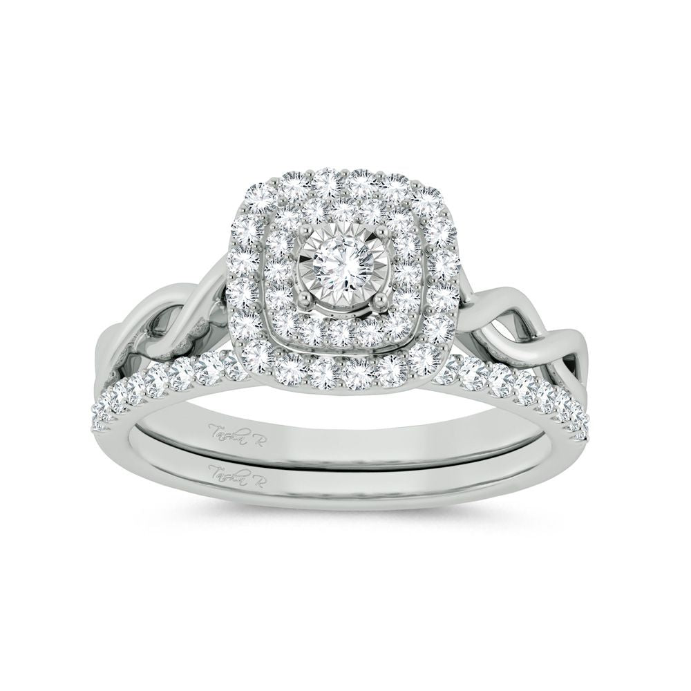 10K White Gold 0.50Ct Diamond Bridal Ring