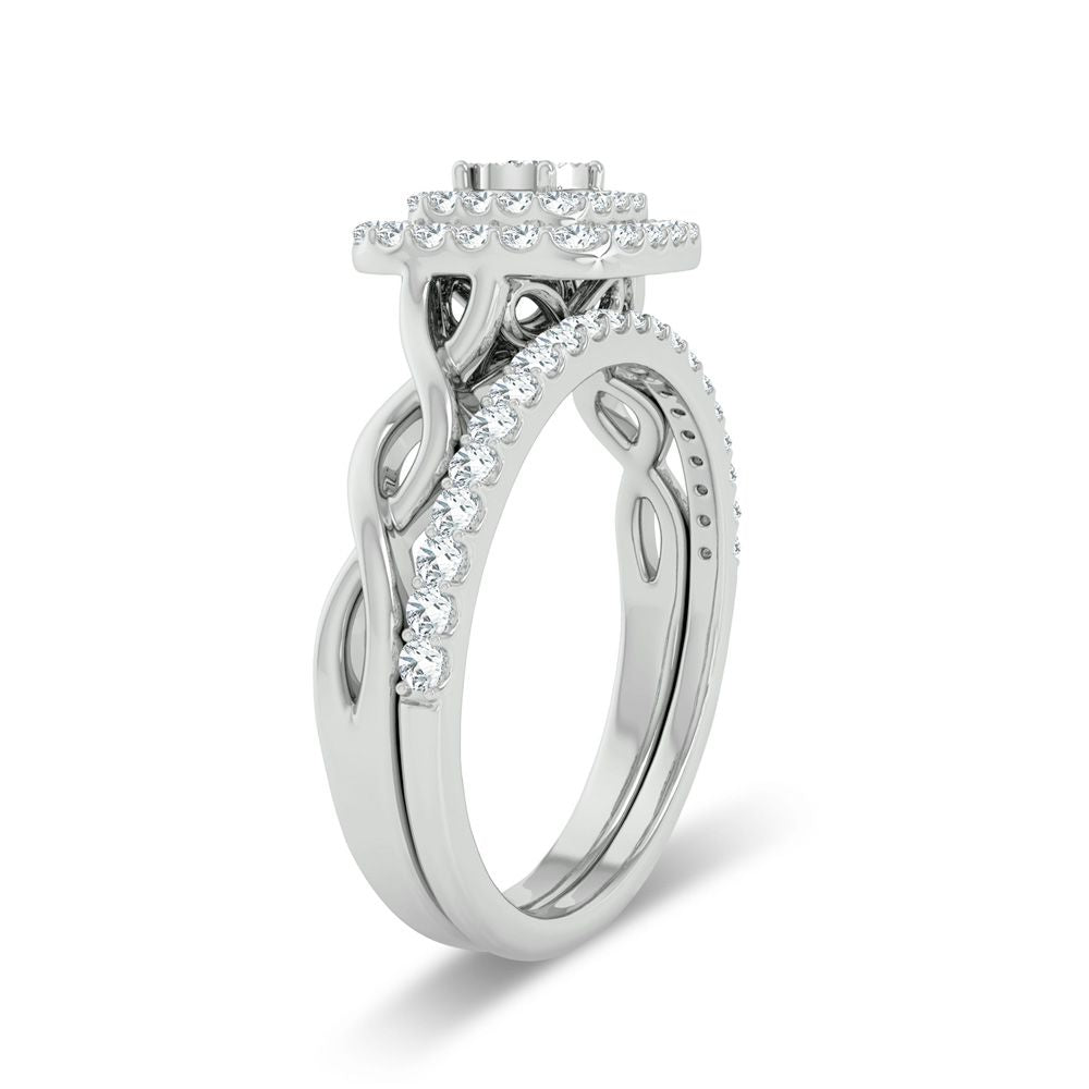 10K White Gold 0.50Ct Diamond Bridal Ring