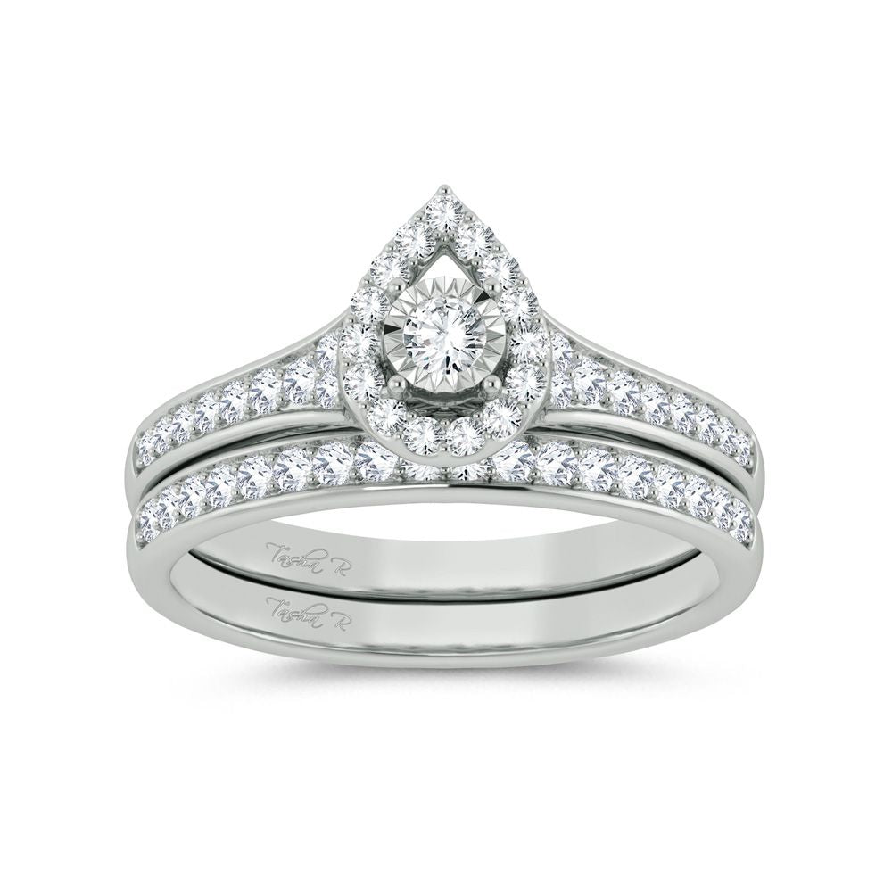 10K White Gold 0.50Ct Diamond Bridal Ring