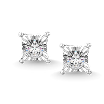 10K White Gold 1/20 Ct.Tw. Diamond Stud Earrings