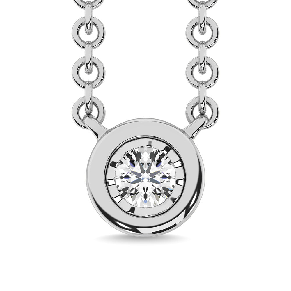 Diamond 1/20 Ct.Tw. Solitaire Necklace in 10K White Gold