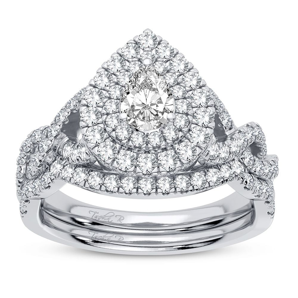 14K White Gold Gorgeous 1.03Ct Diamond Bridal Ring