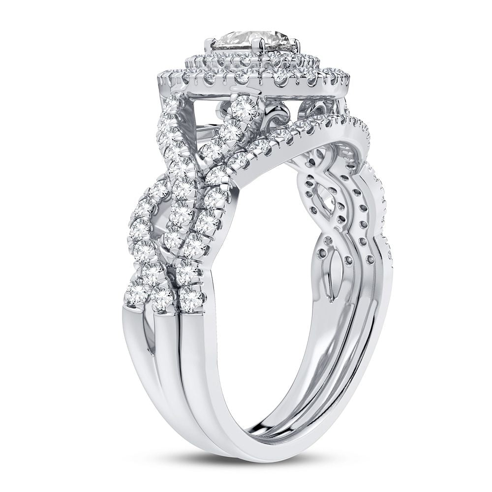 14K White Gold Gorgeous 1.03Ct Diamond Bridal Ring