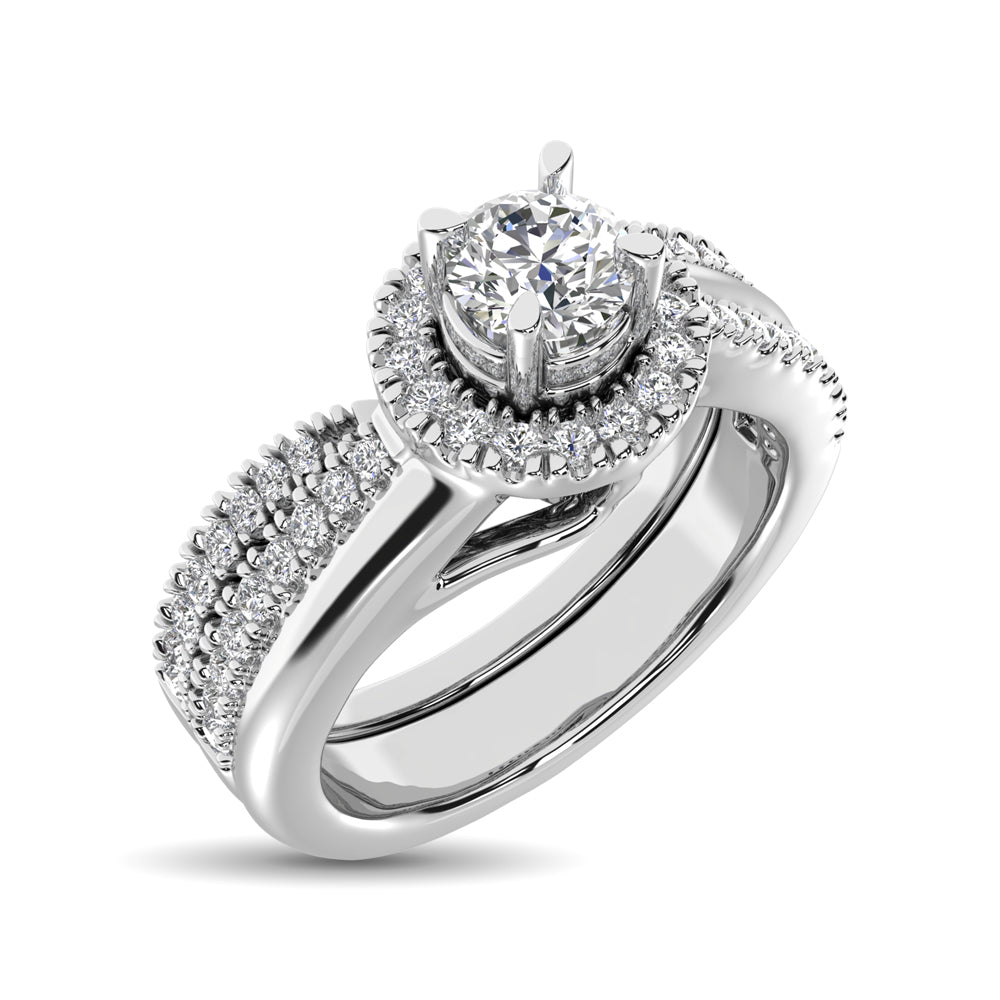 10K White Gold 1/2 Ctw Diamond Bridal Ring