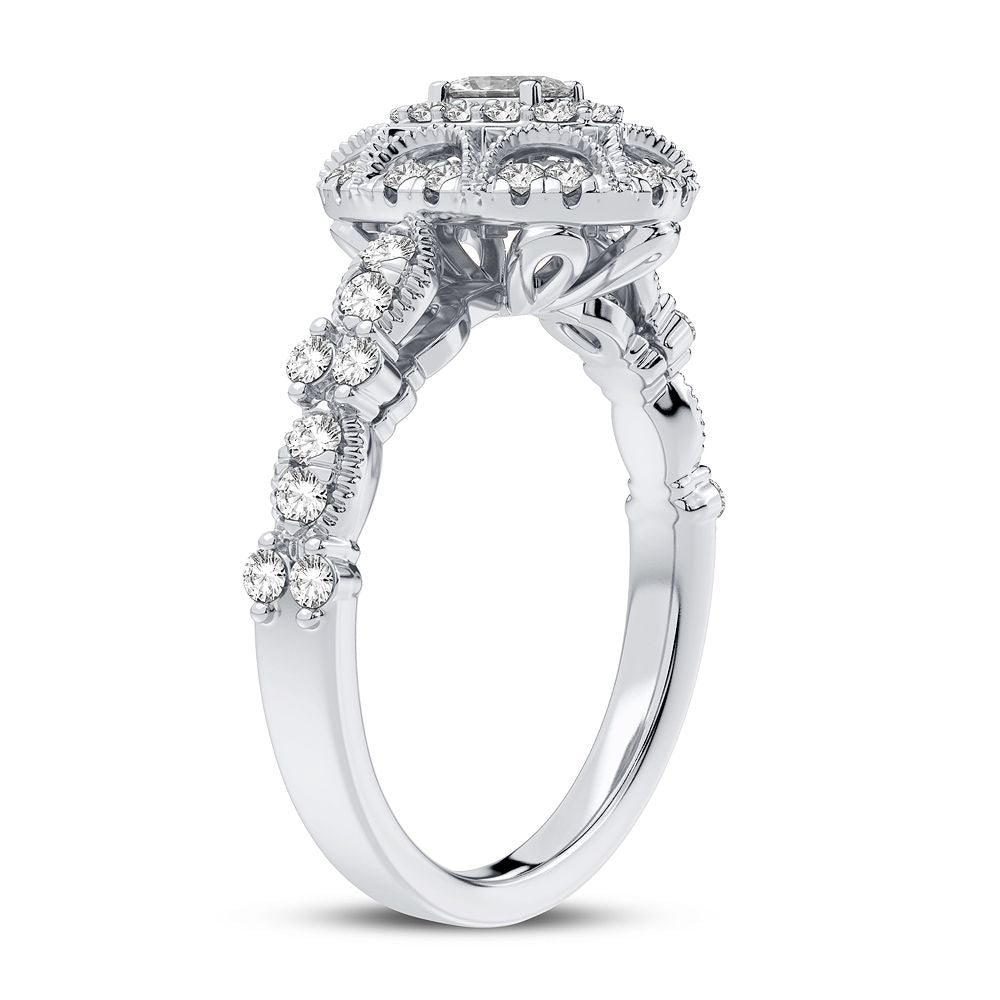 14K White Gold Beautiful 0.63Ct Diamond Engagement Ring