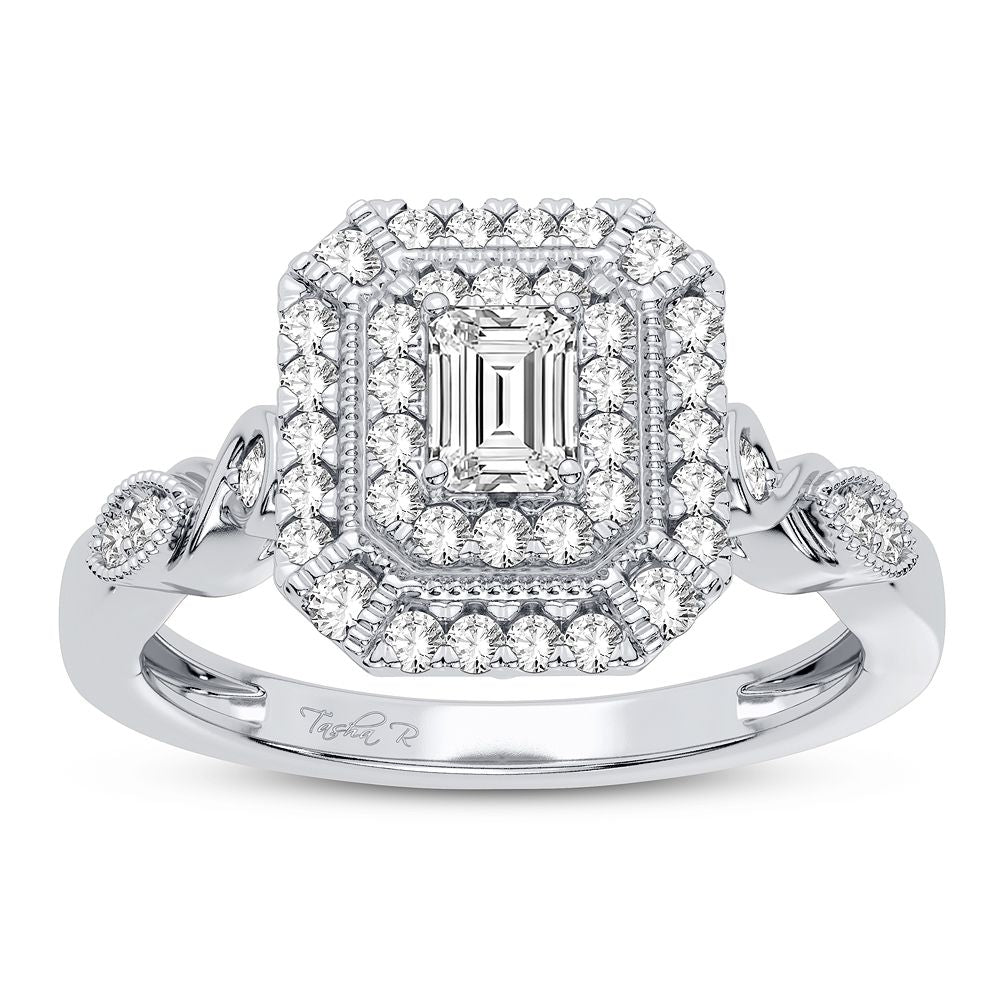 14K White Gold Magnifcnet 0.40Ct Diamond Ring