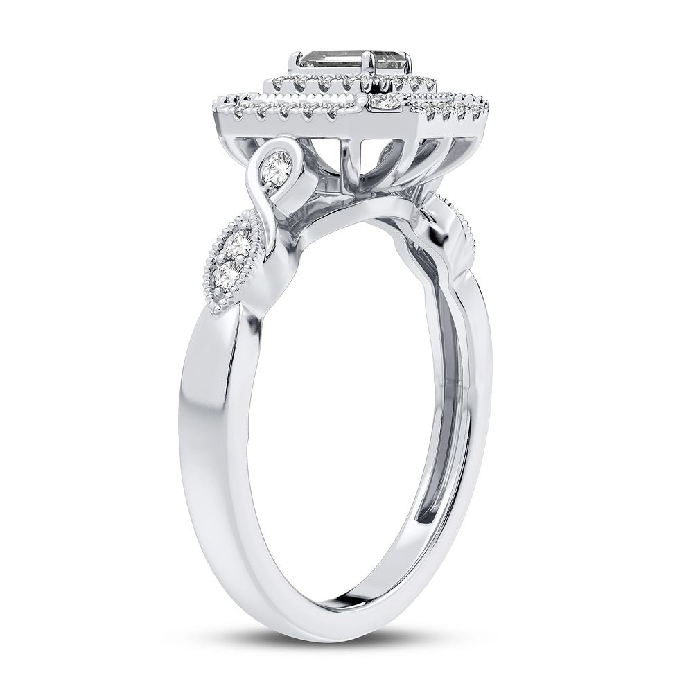 14K White Gold Magnifcnet 0.40Ct Diamond Ring