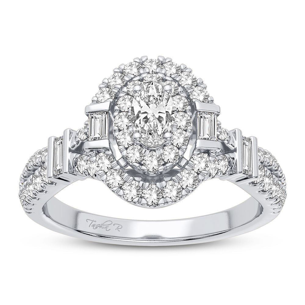 14K White Gold Dazzling 0.75Ct Diamond Engagement Ring