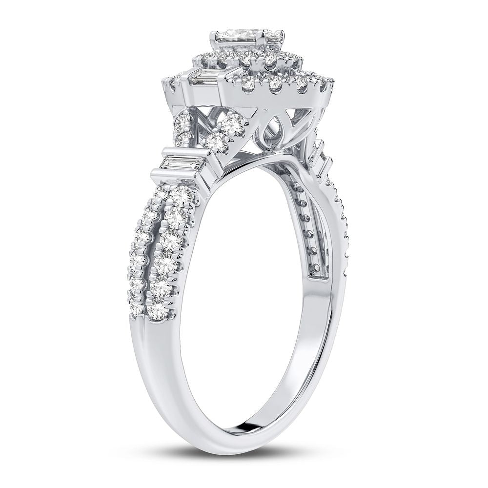 14K White Gold Dazzling 0.75Ct Diamond Engagement Ring