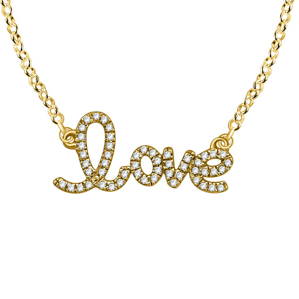 10K Yellow 0.10-0.12Ct D-Pendant With Chain Lds Rdslove