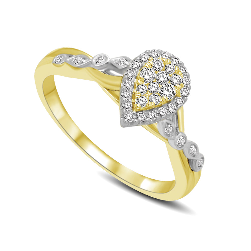 14K Two Tone Gold 1/4 Ct.Tw. Diamond Engagement Ring