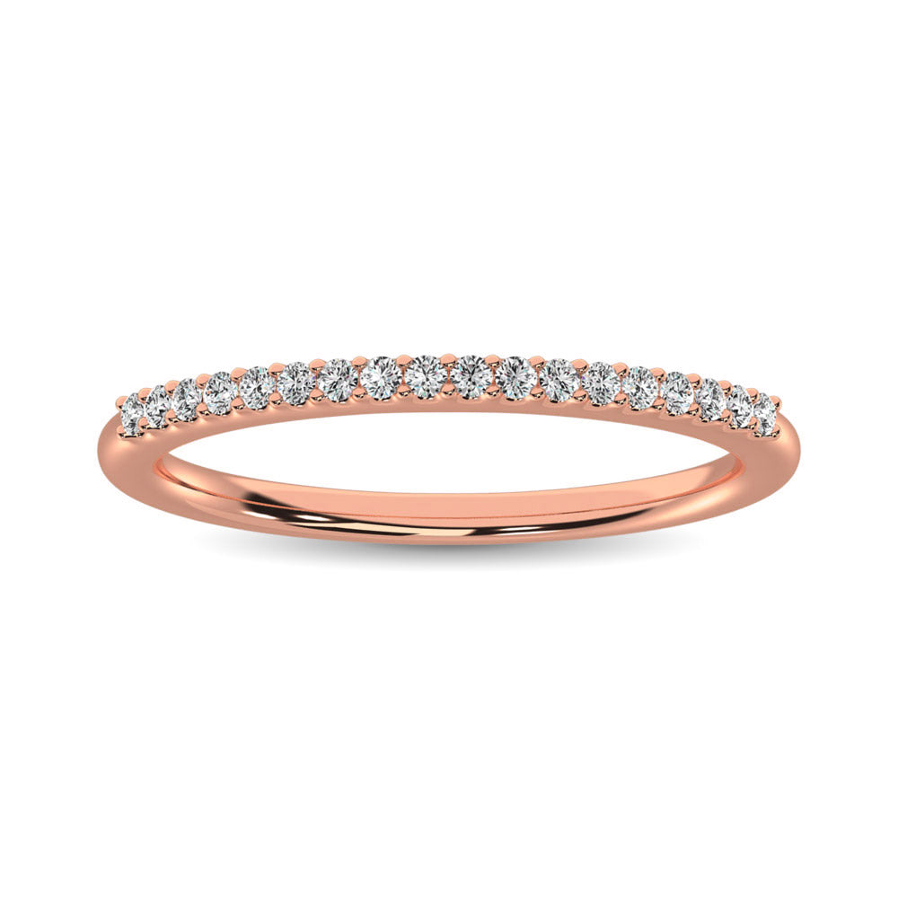 14K Rose Gold 1/10 ctw Diamond Wedding Band