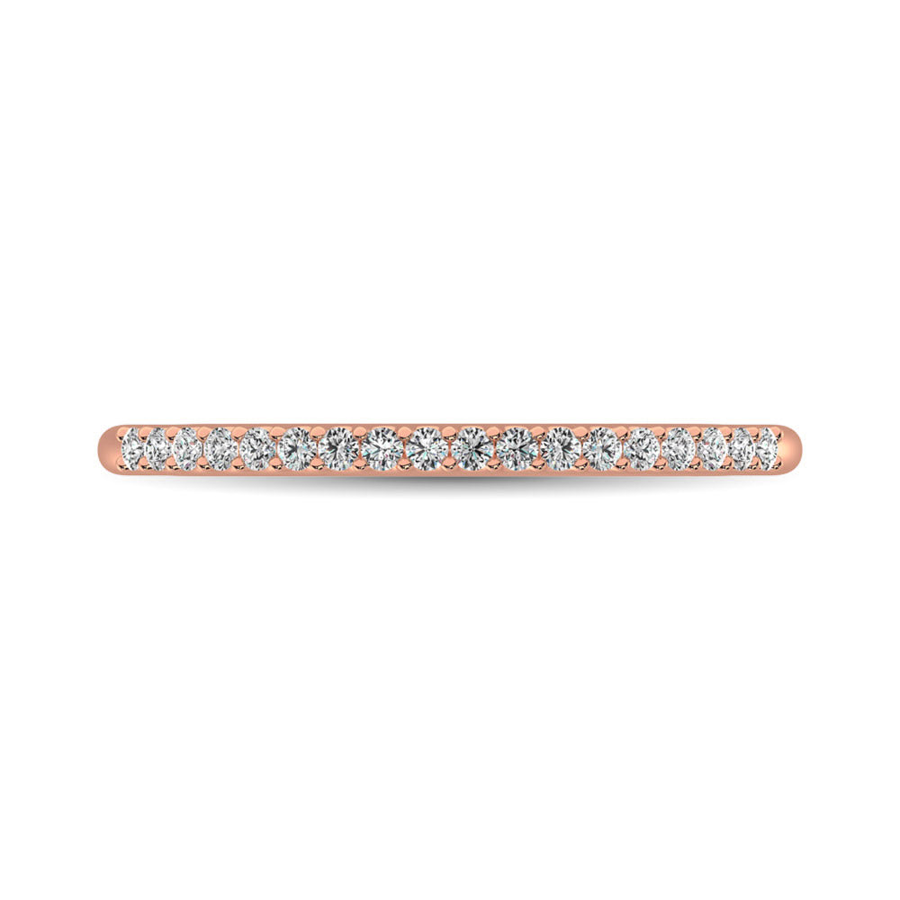 14K Rose Gold 1/10 ctw Diamond Wedding Band