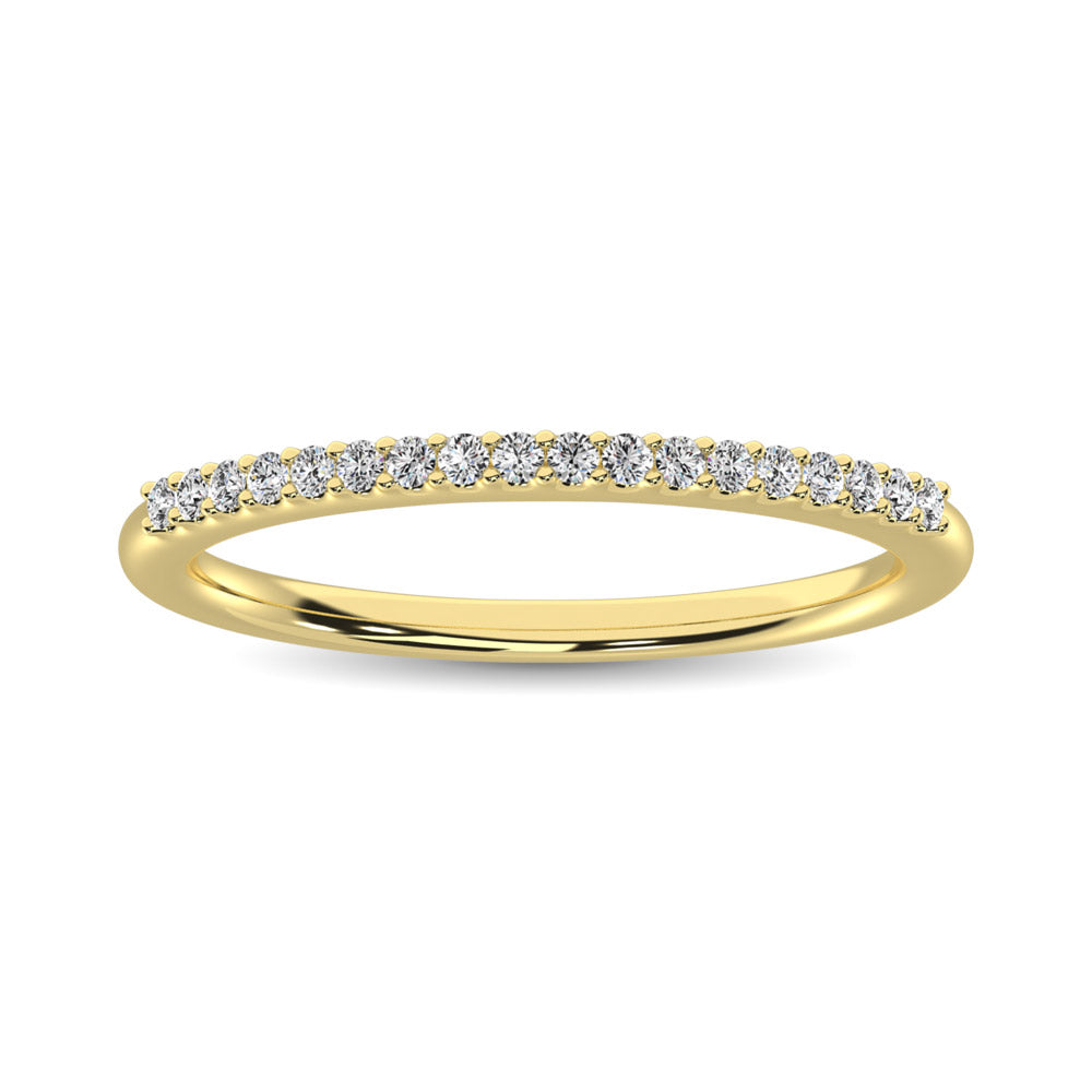 14K Yellow Gold 1/10 ctw Diamond Wedding Band