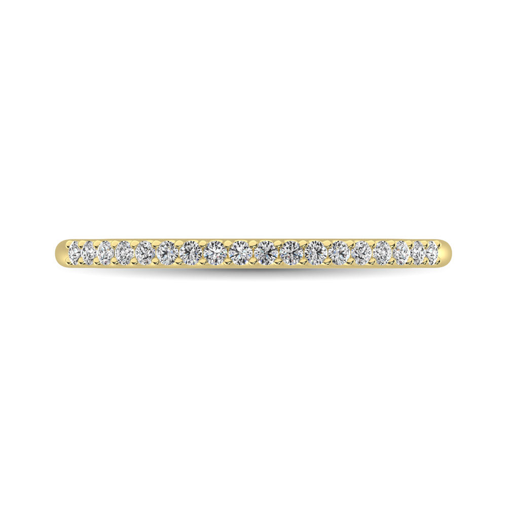 14K Yellow Gold 1/10 ctw Diamond Wedding Band