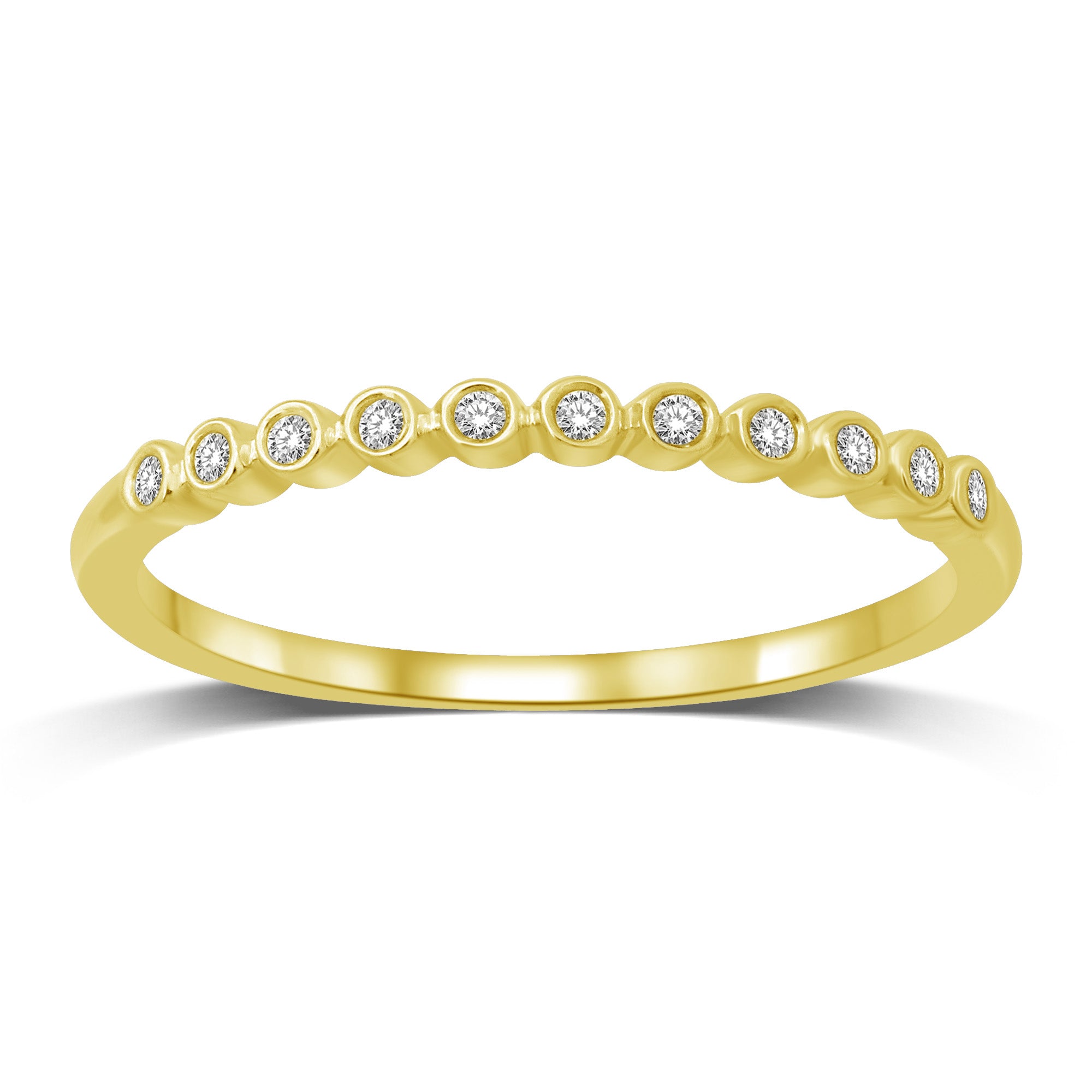 14K Yellow Gold 1/20 Ctw Diamond Wedding Band