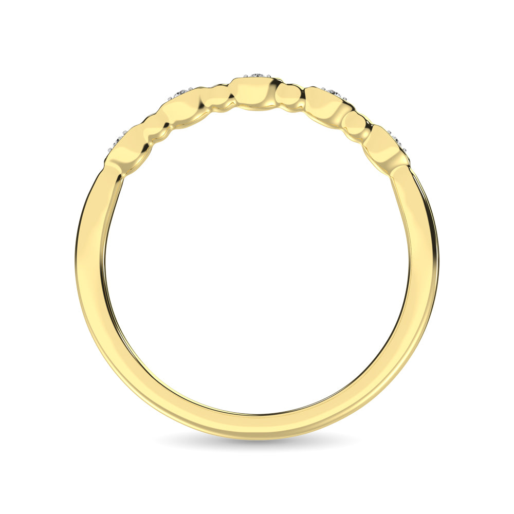 Diamond 1/50 Ct.Tw. Marquise and Bubble Shape Stackable Band in 10K Yellow Gold