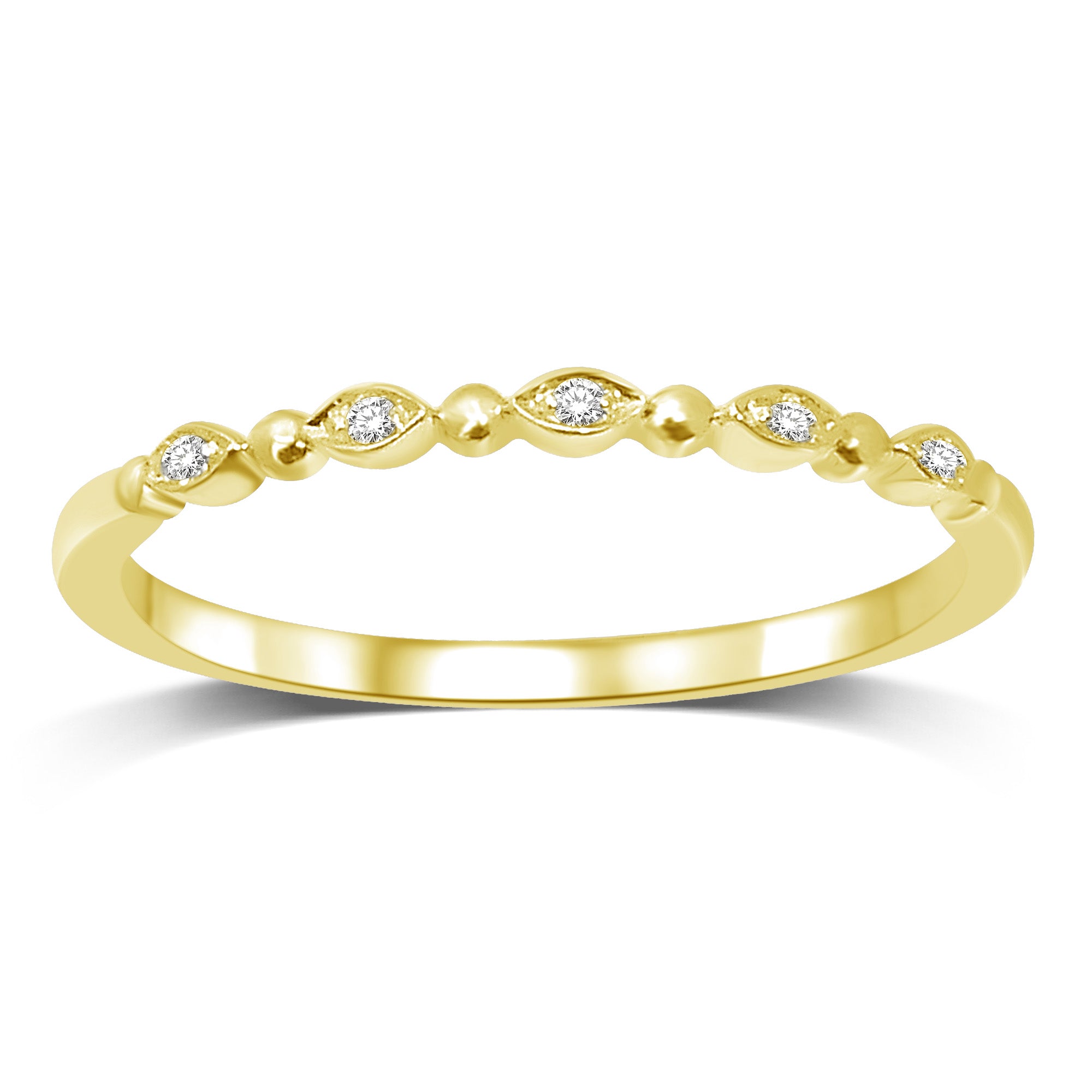 14K Yellow Gold Diamond Accent Wedding Band