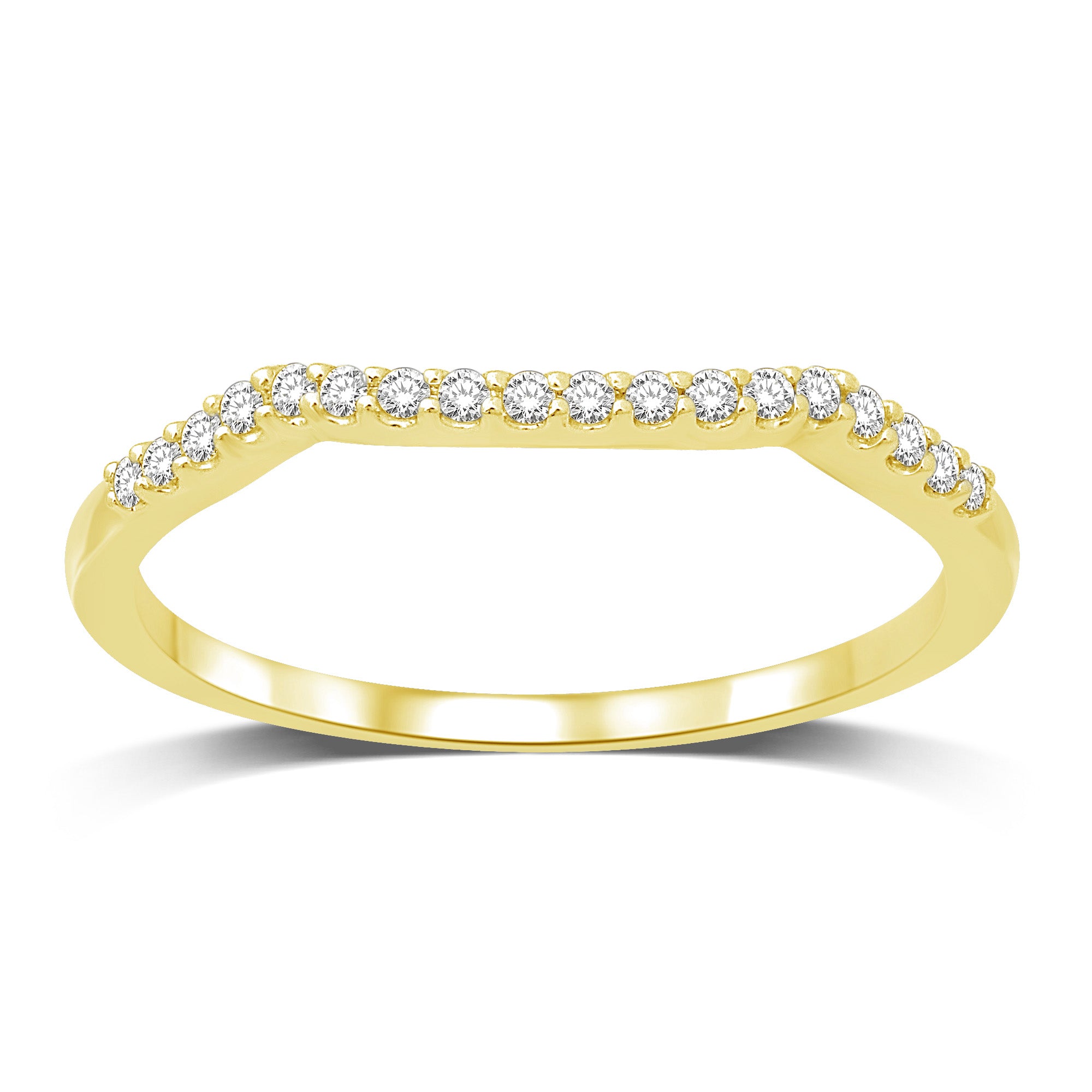 14K Yellow Gold 1/10 Ctw Diamond Wedding Band