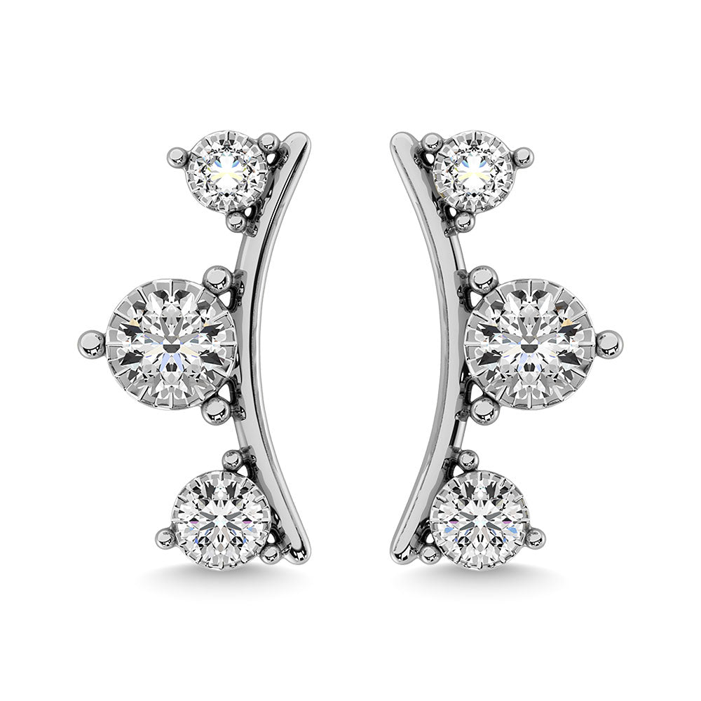 Diamond 1/10 Ct.Tw. Fashion Earrings in 10K White Gold