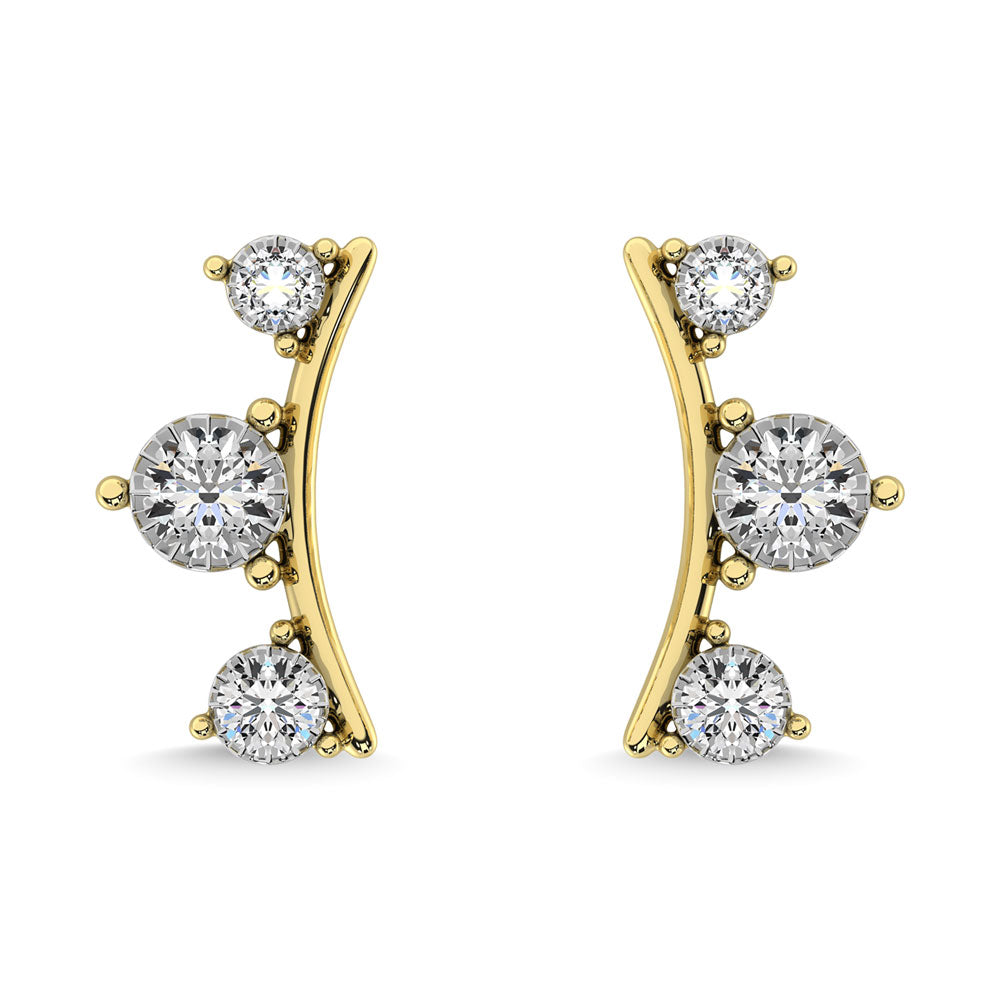 Diamond 1/10.Tw. Fashion Earrings in 10K Yellow Gold