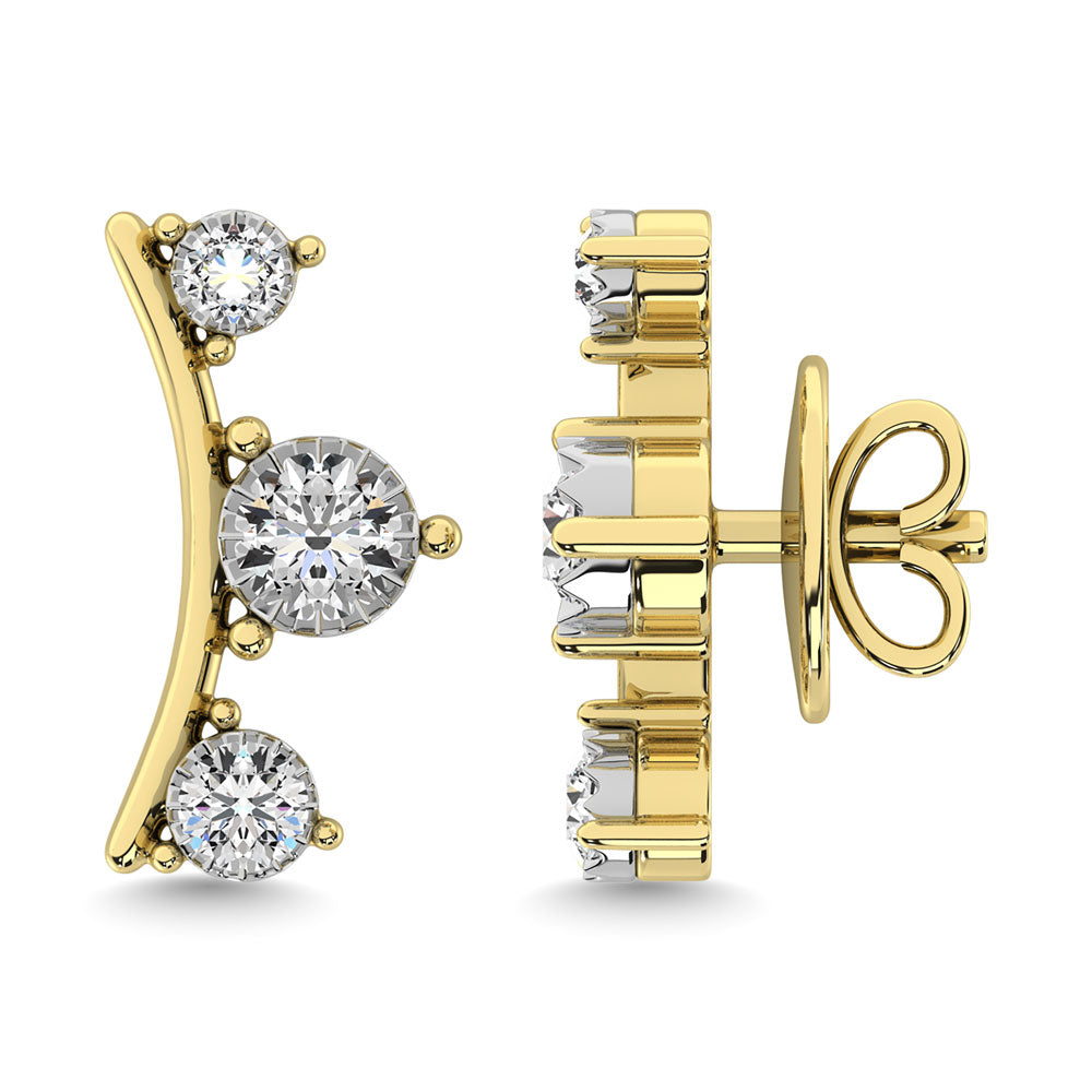 Diamond 1/10.Tw. Fashion Earrings in 10K Yellow Gold