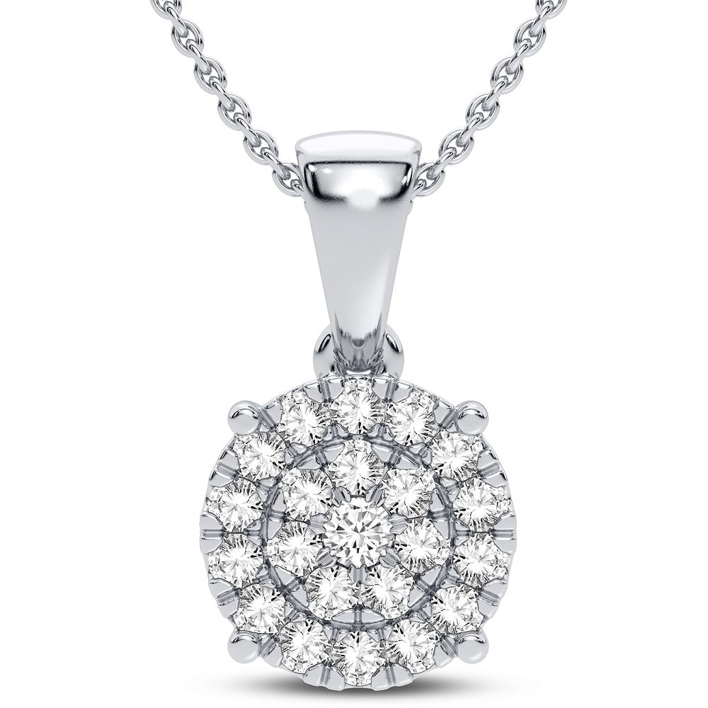 10K White Gold Elegant 0.25Ct Diamond Pendant