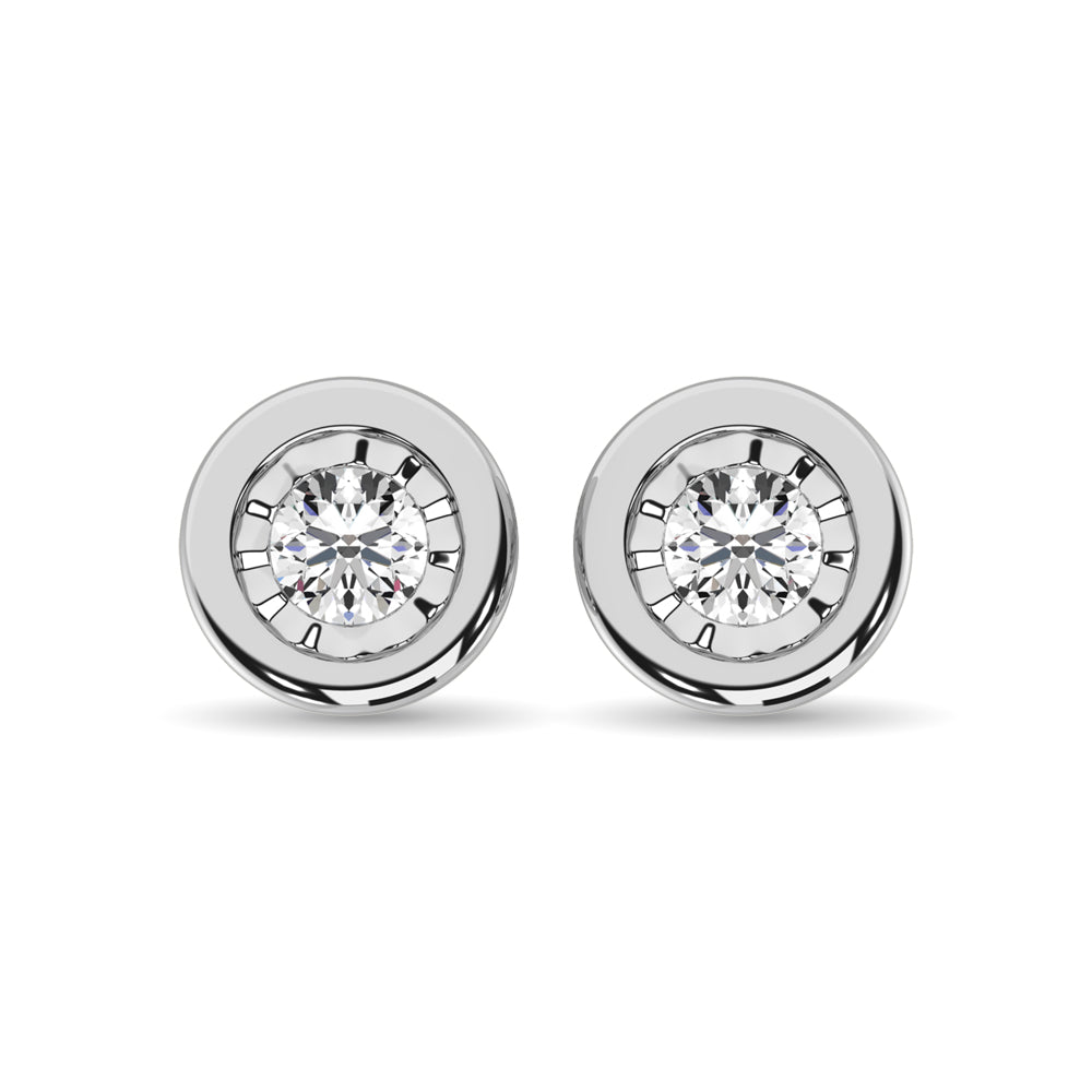 Diamond 1/20 Ct.Tw. Solitaire Stud Earrings in 10K White Gold