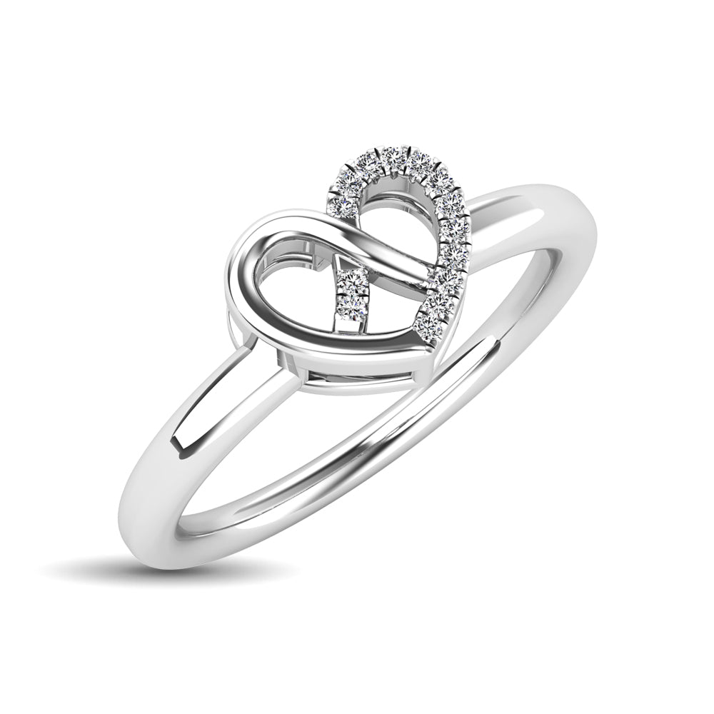 10K White Gold Diamond Accent Heart Ring