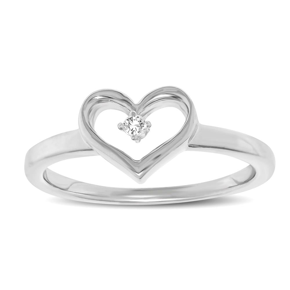 Sterling Silver Diamond Accent Heart Ring