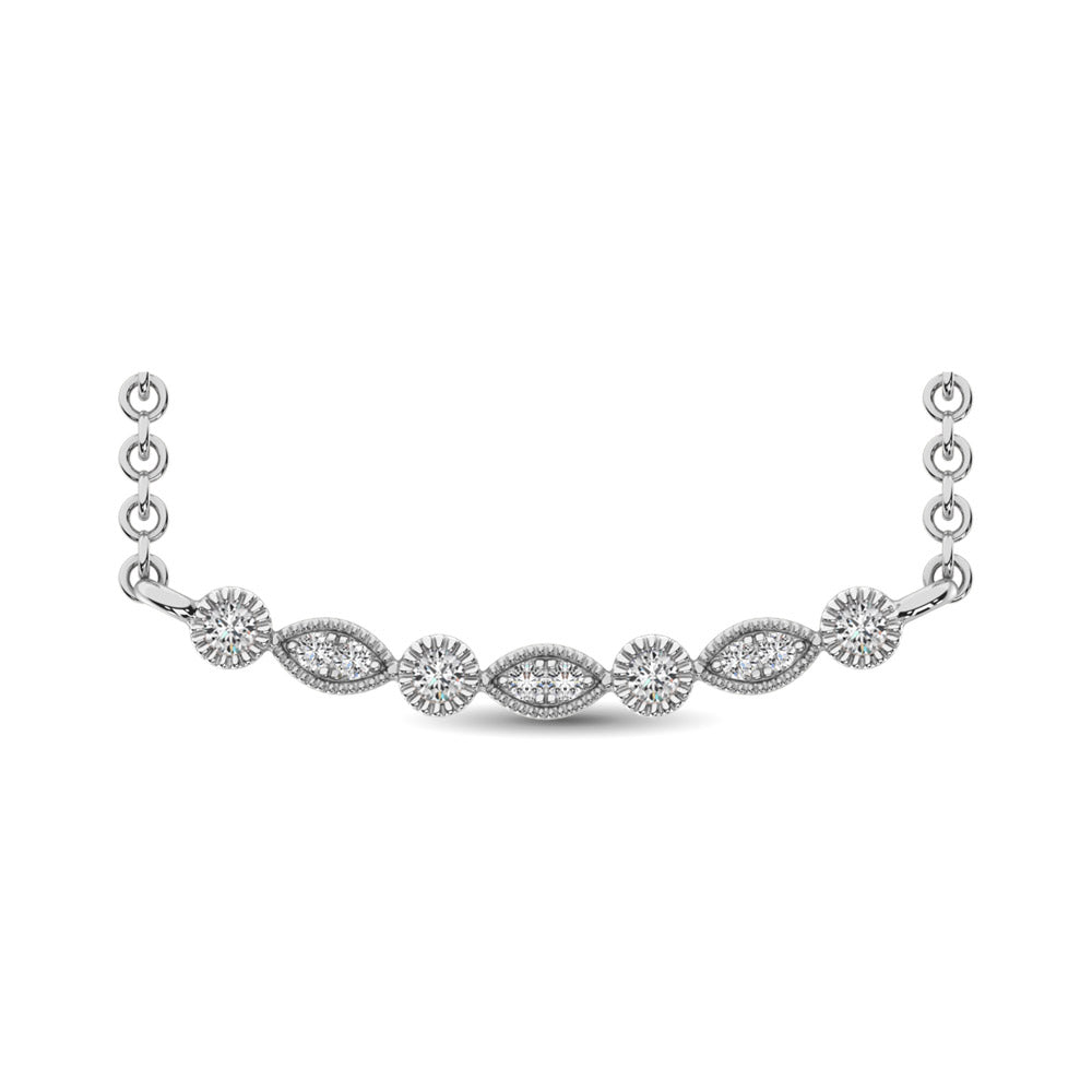 10K White Gold 1/10 Ctw Diamond Fashion Necklace