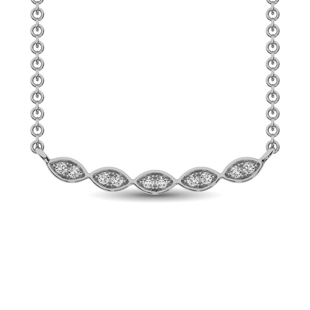 10K White Gold 1/10 Ctw Diamond Fashion Necklace