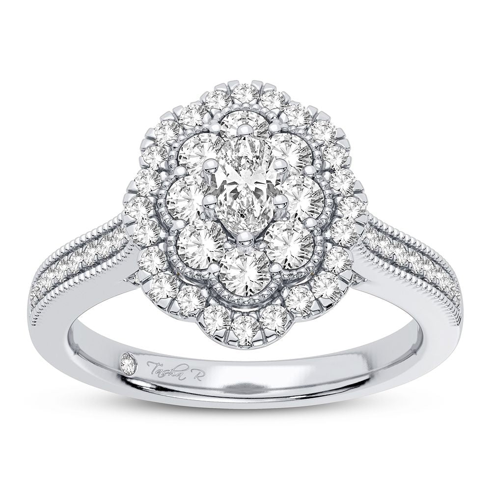 14K White Gold Dazzling 0.75Ct Diamond Ring