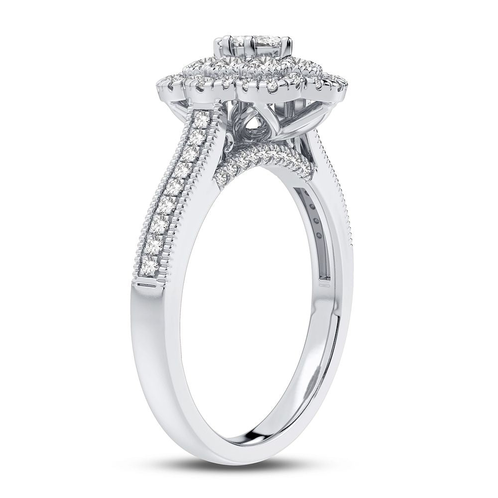 14K White Gold Dazzling 0.75Ct Diamond Ring