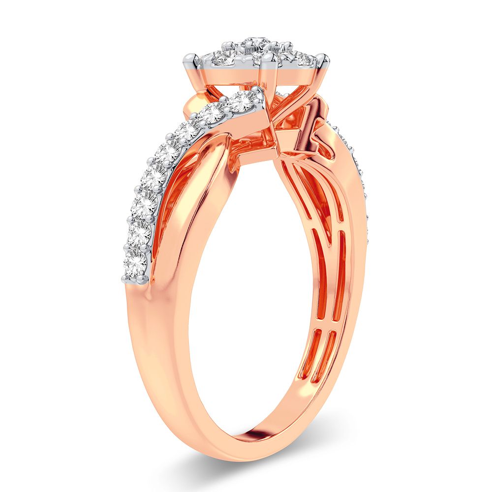 10K Rose Gold Exquisite 0.50Ct Diamond Ring