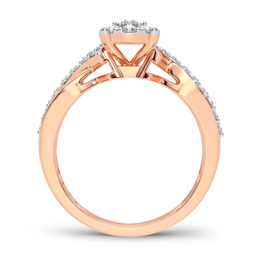 10K Rose Gold Exquisite 0.50Ct Diamond Ring