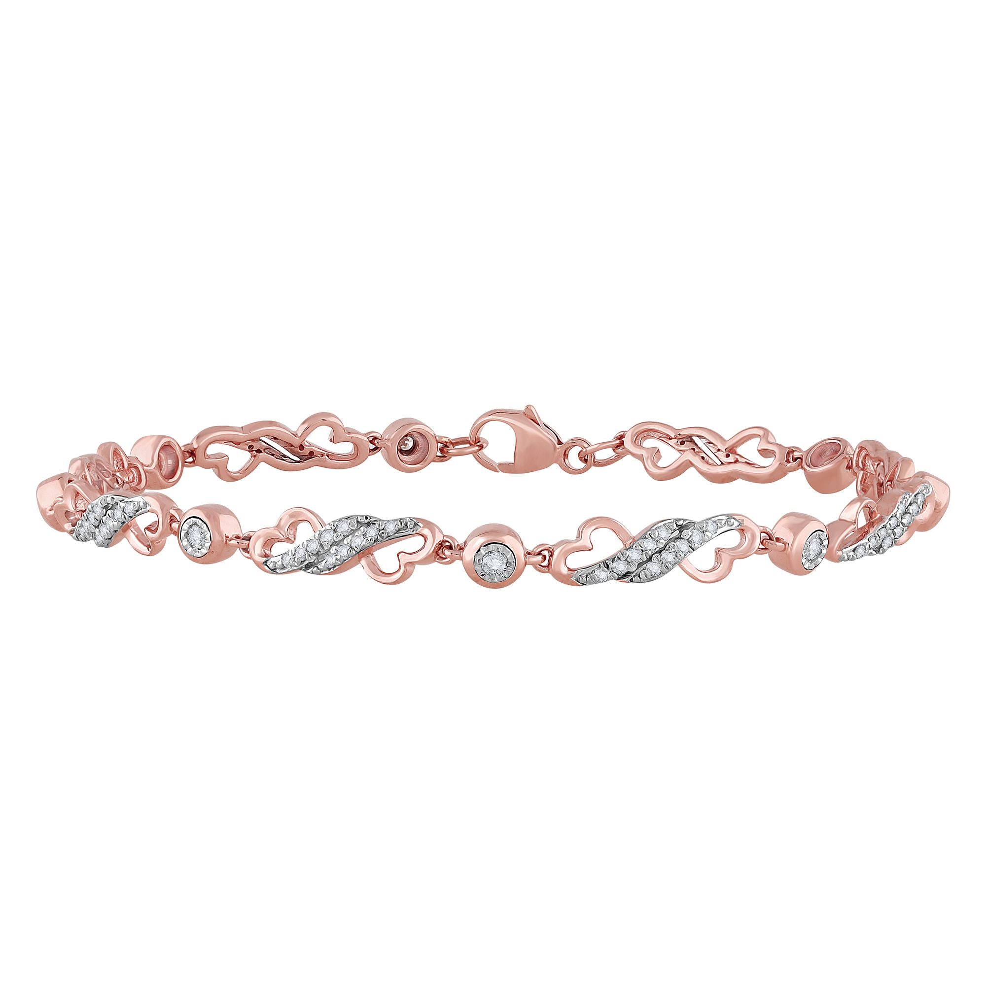 10K Rose Gold Gorgeous 0.50Ct Diamond Bracelet