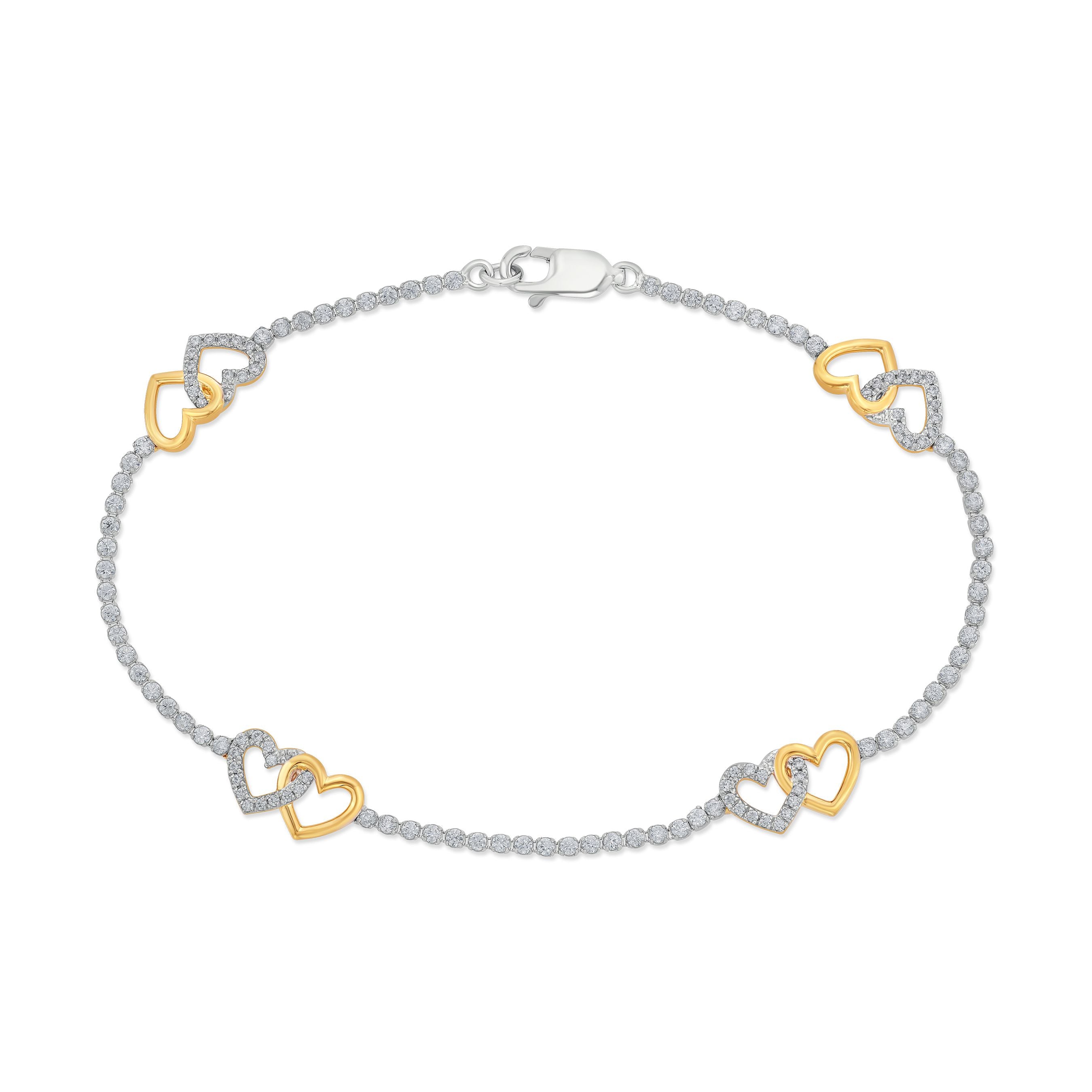 10K Yellow Gold Elegant 1.00Ct Diamond Bracelet