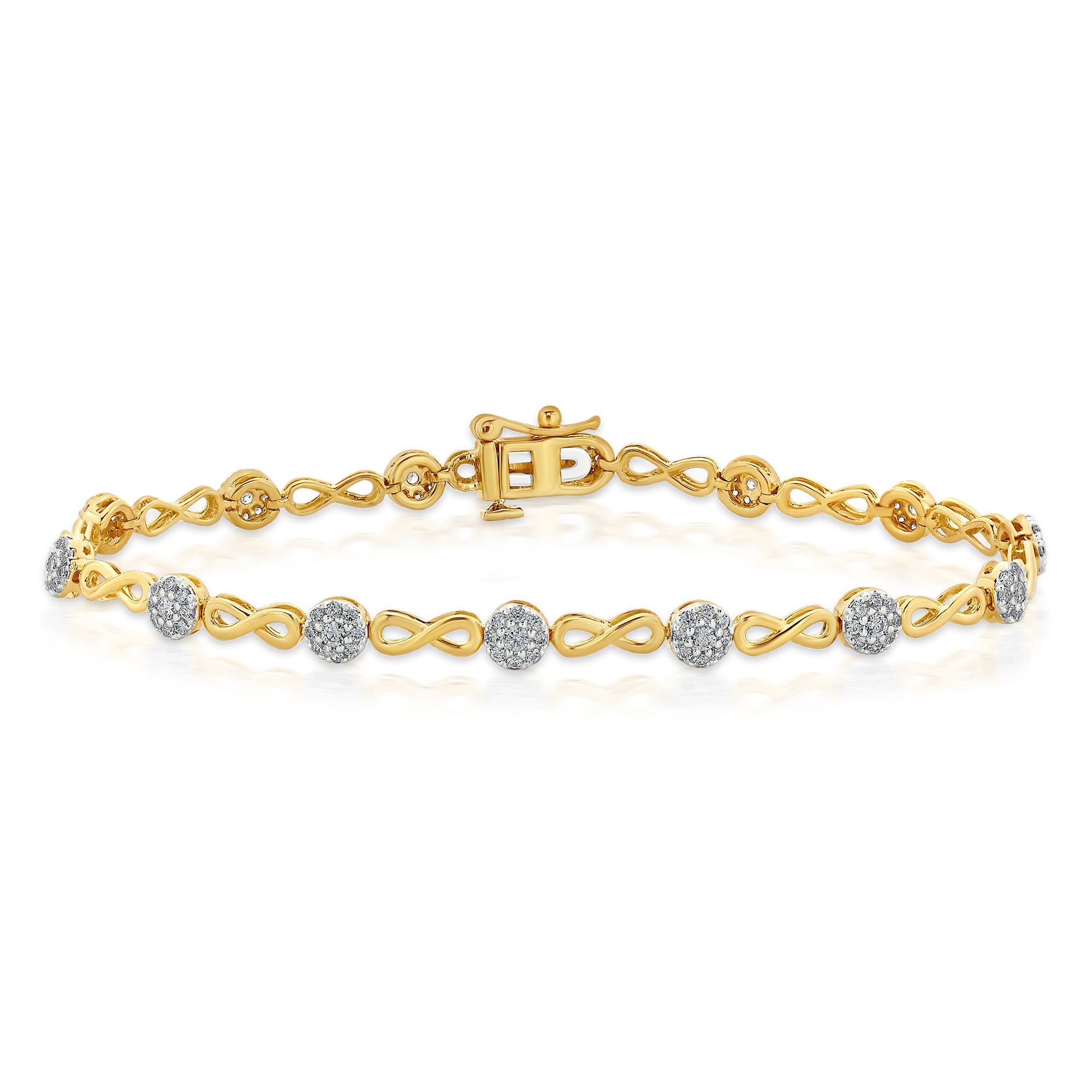 10K Yellow Gold Exquisite 1.00Ct Diamond Bracelet