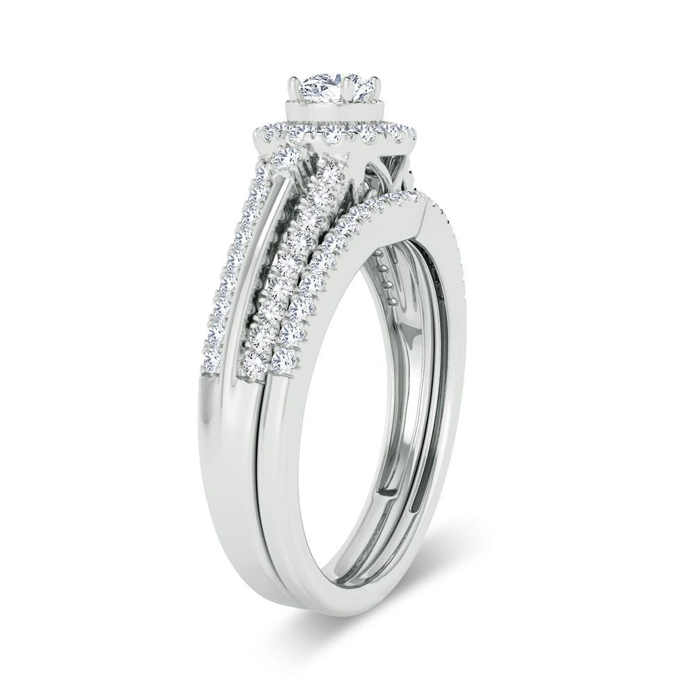 10K White Gold 0.50Ct Diamond Bridal Ring