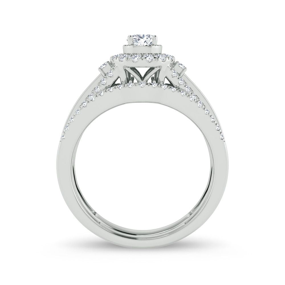 10K White Gold 0.50Ct Diamond Bridal Ring