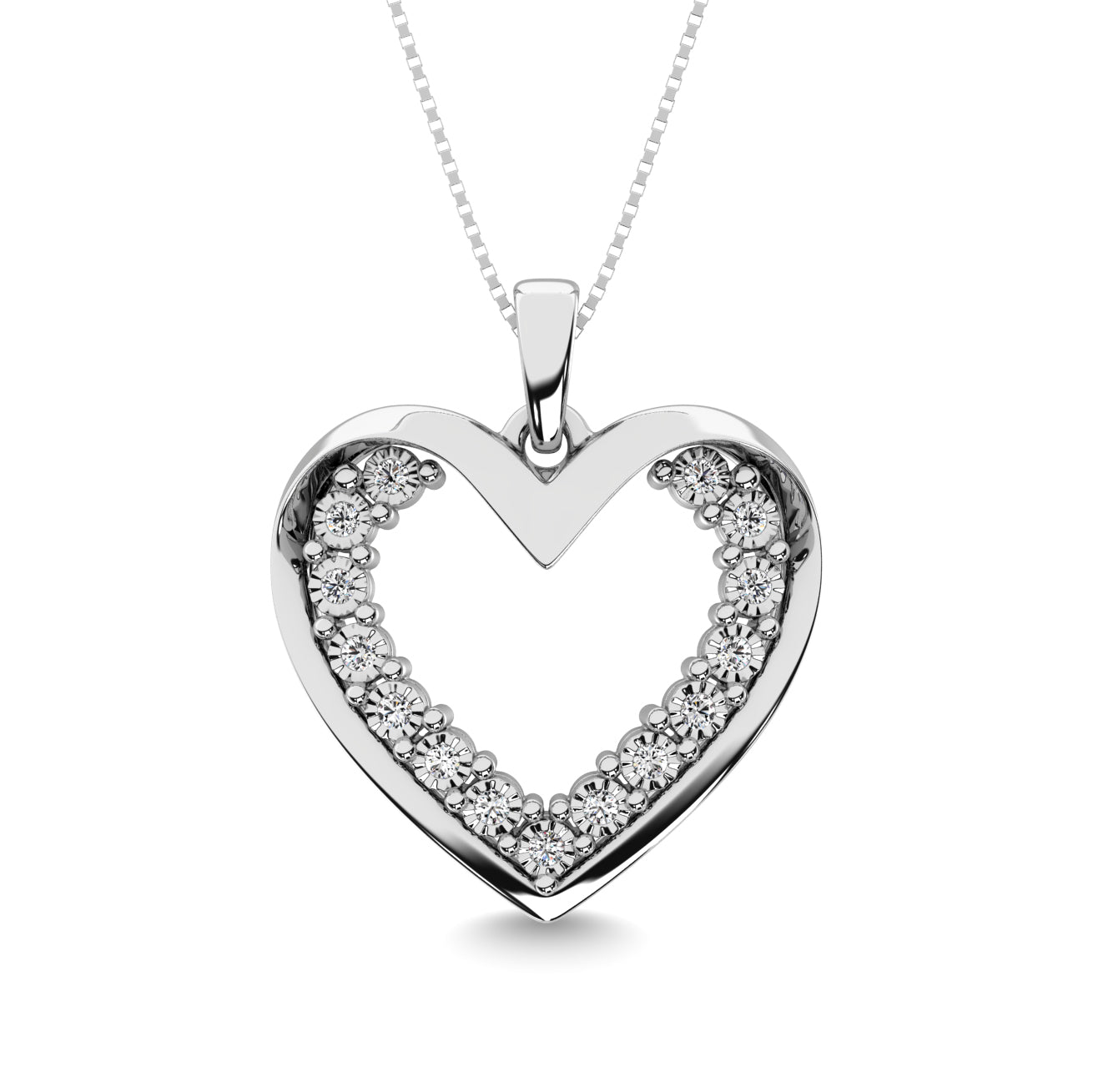 Sterling Silver Diamond Accent Heart Pendant